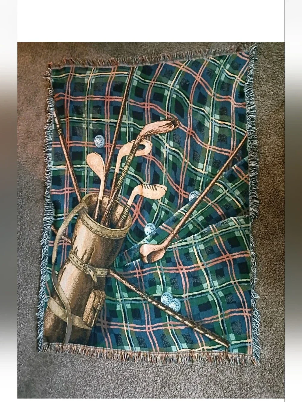 Golf Themed Tapestry Woven Throw Blanket Father's Day Gift 71